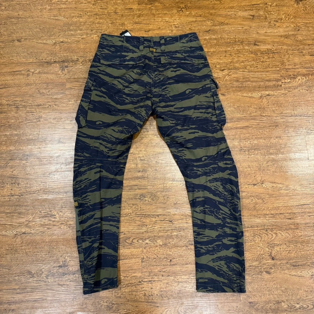 G-Star Raw Green Tiger Stripe Camo 3D Regular Tapered Cargo 2.0 Pants Men 32x32 - Picture 2 of 12